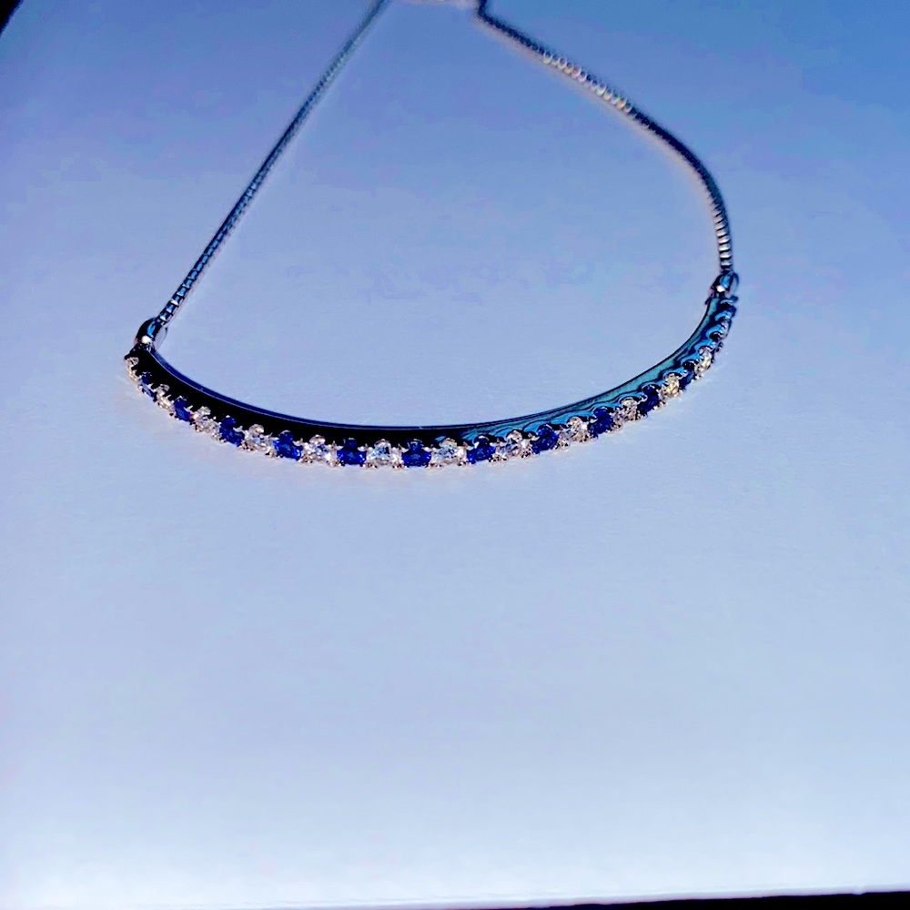 Diamond and sapphire bracelet